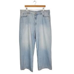 Old Navy Drapey Denim High Rise Baggy Wide Leg Jeans Light Wash Size 18 Tall
